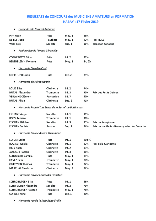 RESULTATS du CONCOURS des MUSICIENS AMATEURS en FORMATION1 copie3