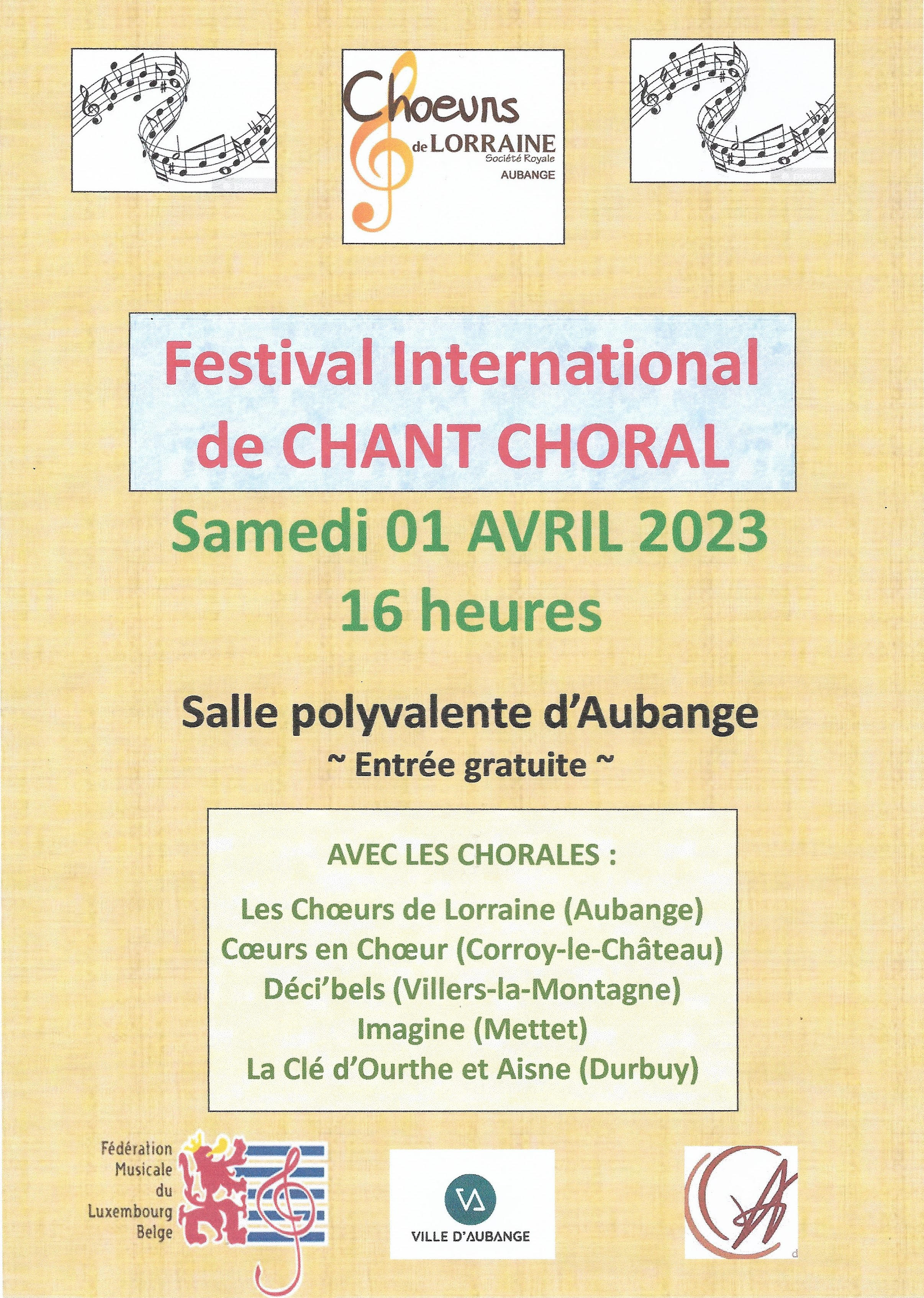 Festival international de Chant Choral le 01 Avr 2023