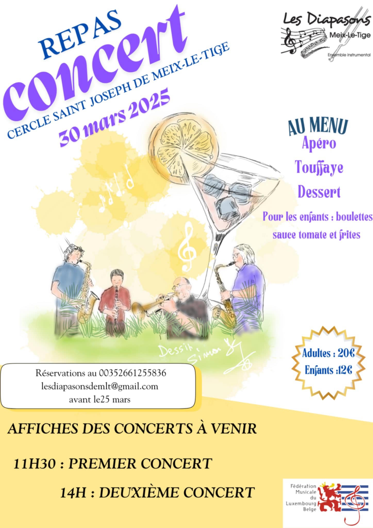 Repas concert 30 Mar 2025